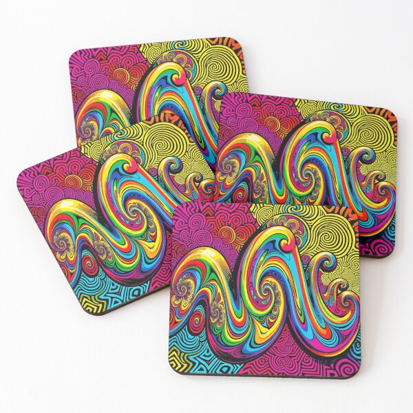 Item preview, Neon-colored abstract pop art pattern inspired by Andy Warhol in a modern psychedelic style designed and sold by FotoworldEdel.