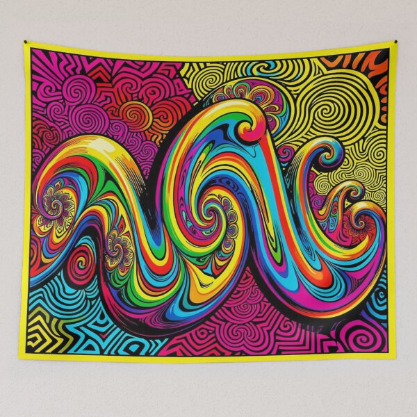 Item preview, Neon-colored abstract pop art pattern inspired by Andy Warhol in a modern psychedelic style designed and sold by FotoworldEdel.