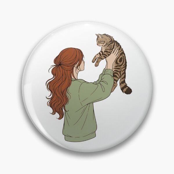 Item preview, Copy of Warm Autumn Cat Mom -Cozy Sage Green Aesthetic - Ginger Hair Girl and Tabby Cat Light Brown Hair and Peach Sweatshirt designed and sold by mijaczeek.