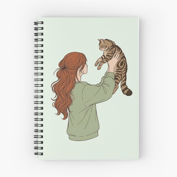 Item preview, Copy of Warm Autumn Cat Mom -Cozy Sage Green Aesthetic - Ginger Hair Girl and Tabby Cat Light Brown Hair and Peach Sweatshirt designed and sold by mijaczeek.