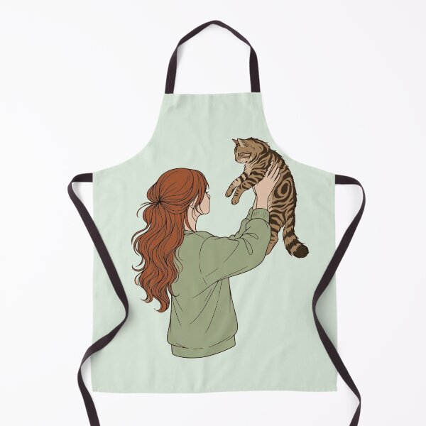 Item preview, Copy of Warm Autumn Cat Mom -Cozy Sage Green Aesthetic - Ginger Hair Girl and Tabby Cat Light Brown Hair and Peach Sweatshirt designed and sold by mijaczeek.