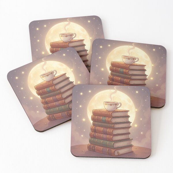 Item preview, Cozy Books and Tea | Under the Moon designed and sold by Sibling Ink.