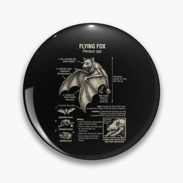 Item preview, Flying Fox Scientific Anatomy Biology Animal Lover designed and sold by Kimberley King Art  King Art.
