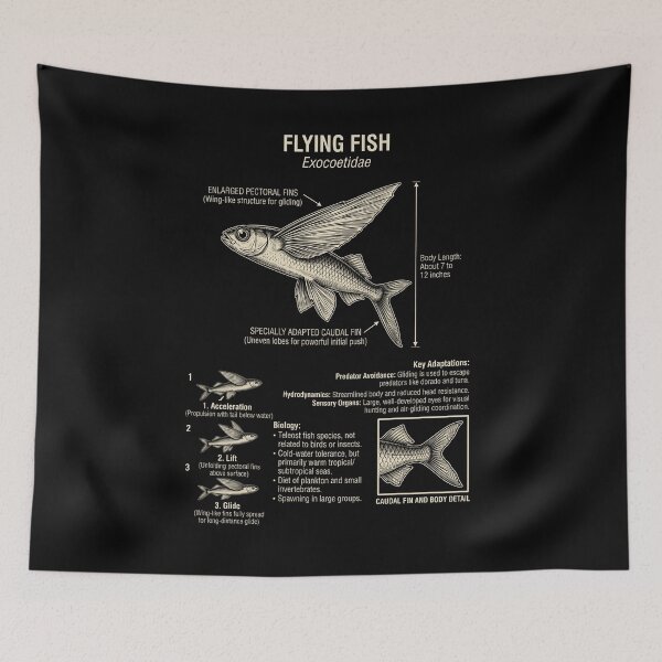 Item preview, Flying Fish Scientific Anatomy Biology Animal Lover designed and sold by Kimberley King Art  King Art.