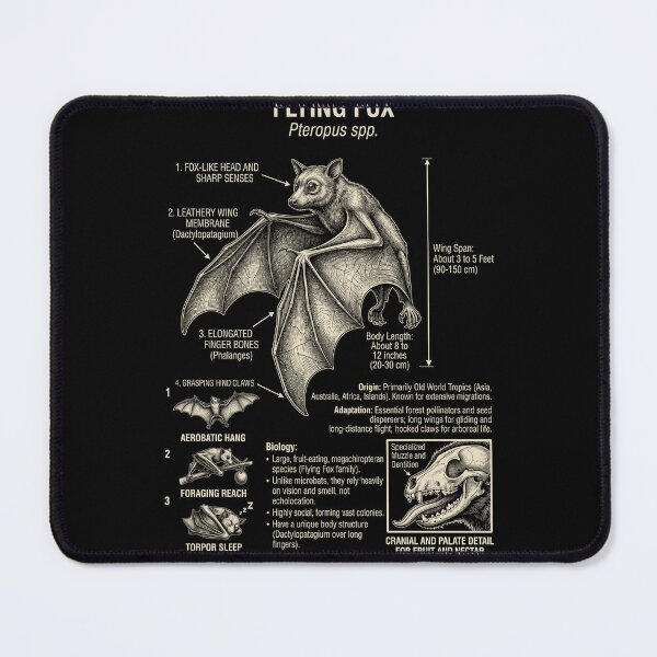 Item preview, Flying Fox Scientific Anatomy Biology Animal Lover designed and sold by Kimberley King Art King Art.