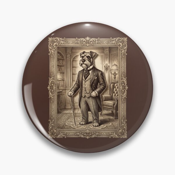 Item preview, Dapper Schnauzer Dog Gentleman Vintage designed and sold by AntiqueImages.