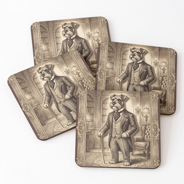 Item preview, Dapper Schnauzer Dog Gentleman Vintage designed and sold by AntiqueImages.