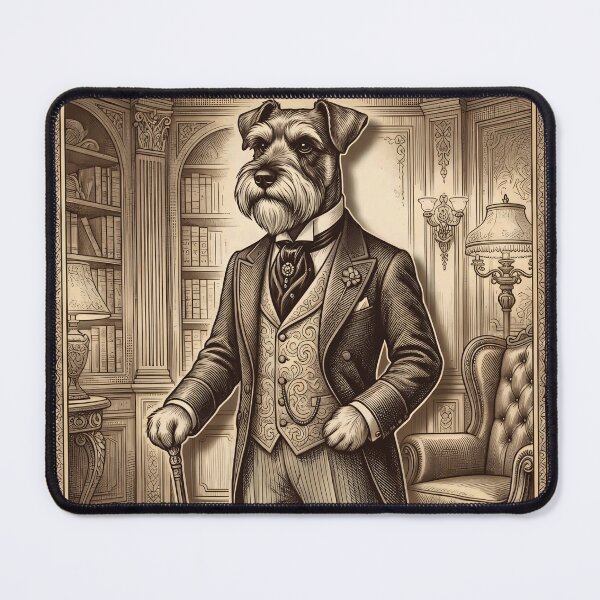 Item preview, Dapper Schnauzer Dog Gentleman Vintage designed and sold by AntiqueImages.