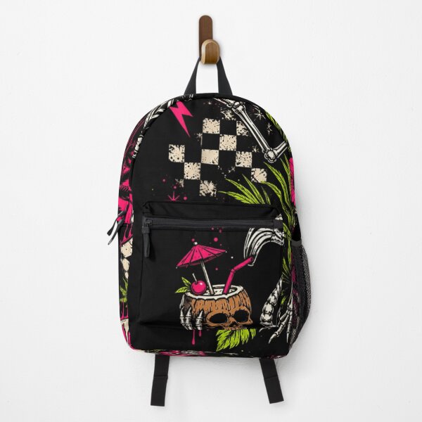 Item preview, Welcome To Paradise Vaporwave Skeleton Flamingo Skull Tropical Beach Art designed and sold by LittleNhutton.