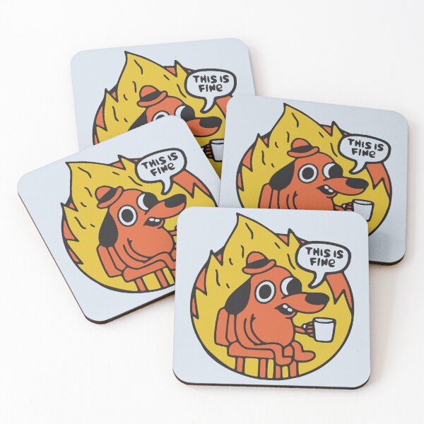 Item preview, This Is Fine Dog Meme Illustration designed and sold by BrownHorse90s.
