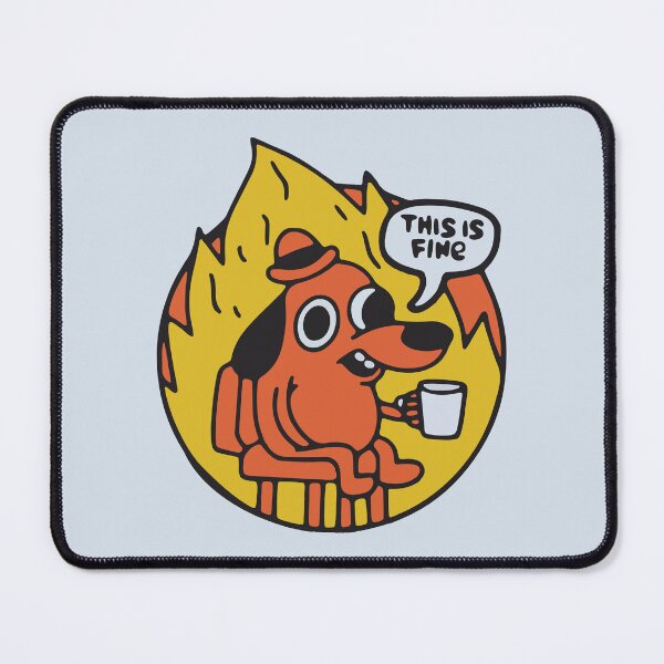 Item preview, This Is Fine Dog Meme Illustration designed and sold by BrownHorse90s.