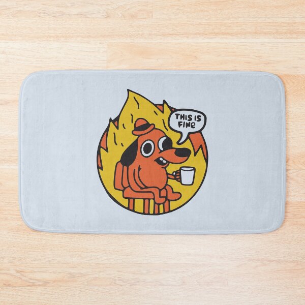 Item preview, This Is Fine Dog Meme Illustration designed and sold by BrownHorse90s.