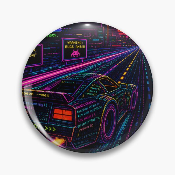 Item preview, Retro Code Racer – Terminal Command Race Car Speeding Through a Digital Highway in 80s Arcade Style Design designed and sold by PenchalaPrabhas.