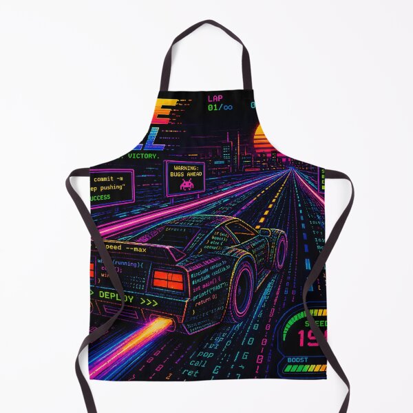 Item preview, Retro Code Racer – Terminal Command Race Car Speeding Through a Digital Highway in 80s Arcade Style Design designed and sold by PenchalaPrabhas.