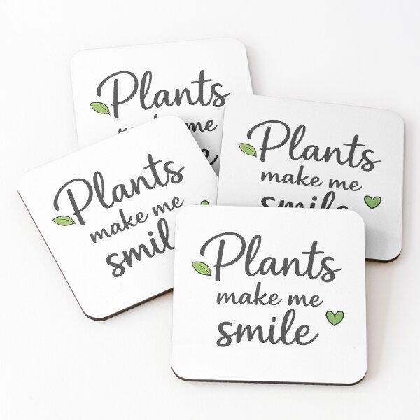 Item preview, Plants Make Me Smile - Elegant Botanical Quote Text Art designed and sold by myforestfog.
