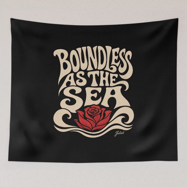 Item preview, Boundless As The Sea Juliet Retro 70s Typography Design designed and sold by Fenay Designs.