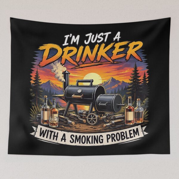 Item preview, Im Just A Drinker With A Smoking Problem BBQ Grill Pun designed and sold by LittleNhutton.
