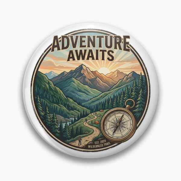 Item preview, Vintage Mountain & Compass Camping Graphic designed and sold by Ponsak.