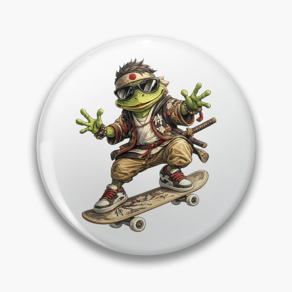 Item preview, Skater Frog Samurai Graphic Tee designed and sold by afr-saad.