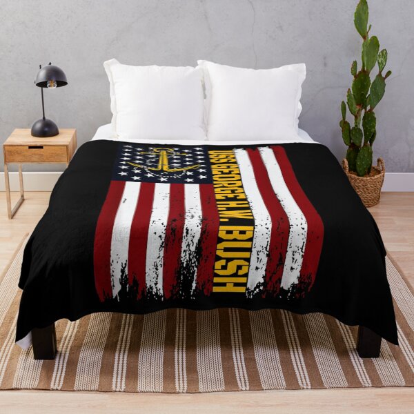 Item preview, USS George H.W. Bush CVN 77 US Navy Anchor Distressed Flag Veteran Gift designed and sold by YubitaLeLe.