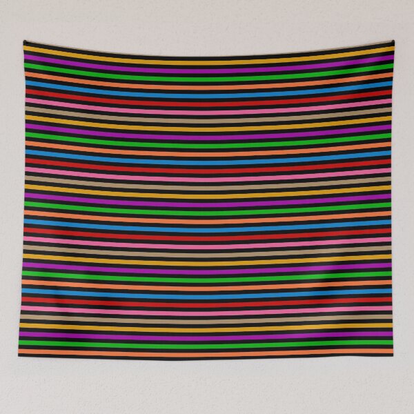 Item preview,  Rainbow Colorful Stripes Lines Pattern - Black  designed and sold by PatternTitan.