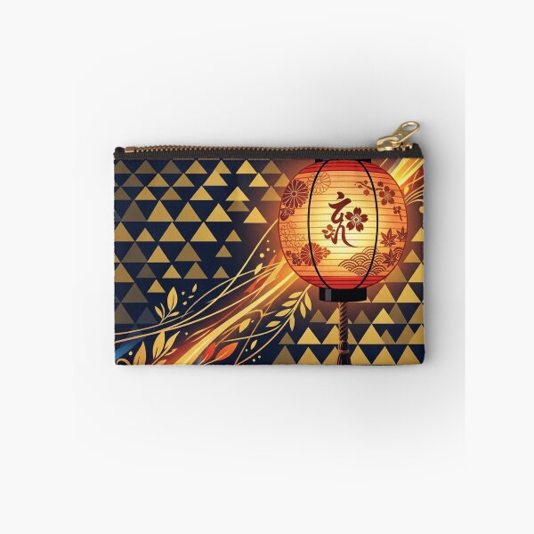 Item preview, Glowing Traditional Japanese Lantern and Golden Patterns - Wa-Modern Art designed and sold by Hikariha Studio.