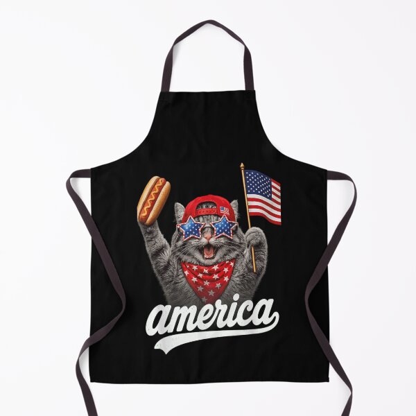 Item preview, Patriotic American Cat Hot Dog Star Sunglasses Fourth of July BBQ Merch designed and sold by YubitaLeLe.