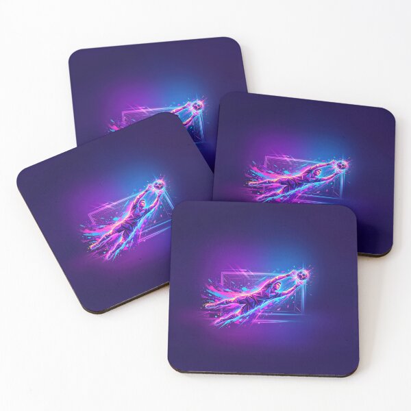 Item preview, Neon Goalkeeper Catching Soccer Ball designed and sold by AnnArtshock.