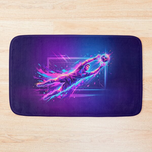 Item preview, Neon Goalkeeper Catching Soccer Ball designed and sold by AnnArtshock.