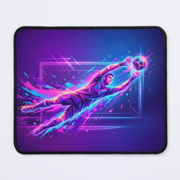 Item preview, Neon Goalkeeper Catching Soccer Ball designed and sold by AnnArtshock.