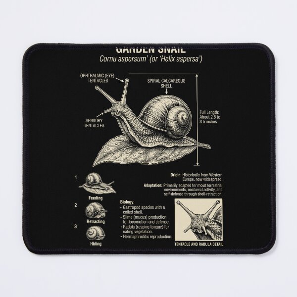 Item preview, Garden Snail Scientific Anatomy Biology Animal Lover designed and sold by Kimberley King Art  King Art.