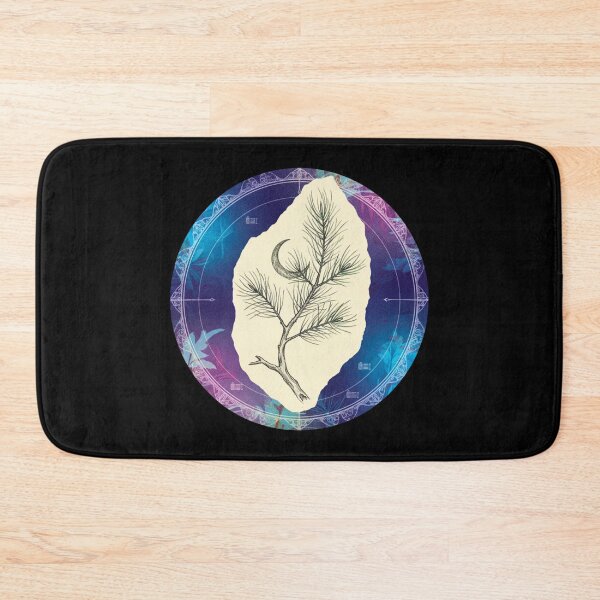 Item preview, Coastal Stick Season - Pine Branch and Crescent Moon Charcoal Sketch designed and sold by FitEnvy.