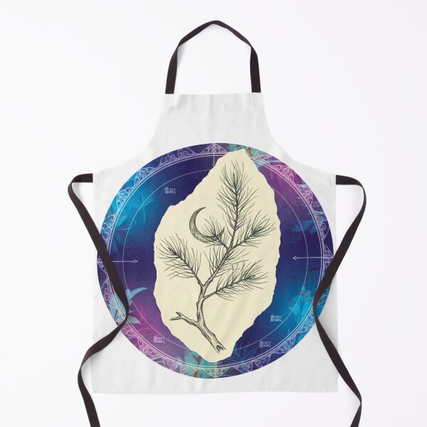 Item preview, Coastal Stick Season - Pine Branch and Crescent Moon Charcoal Sketch designed and sold by FitEnvy.