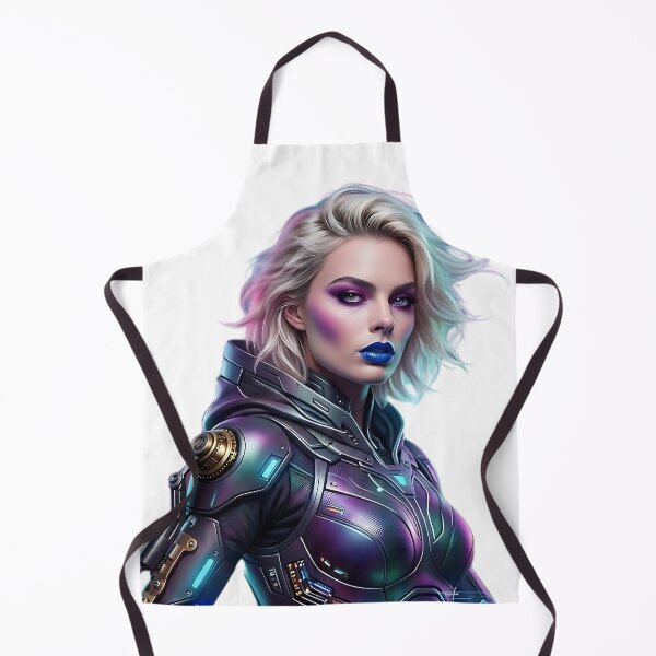 Item preview, Cyberpunk Android Warrior: Neon Future Portrait designed and sold by ToxicInkArt.
