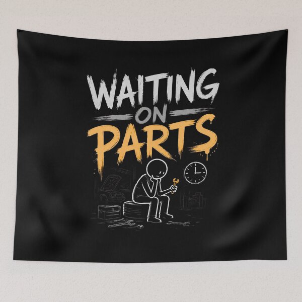 Item preview, Waiting On Parts Funny Mechanic Auto Repair Car Technician Design designed and sold by bilal sibgui.