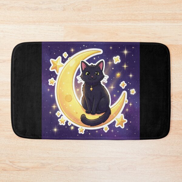 Item preview, Black Cat on Crescent Moon designed and sold by Sibling Ink.