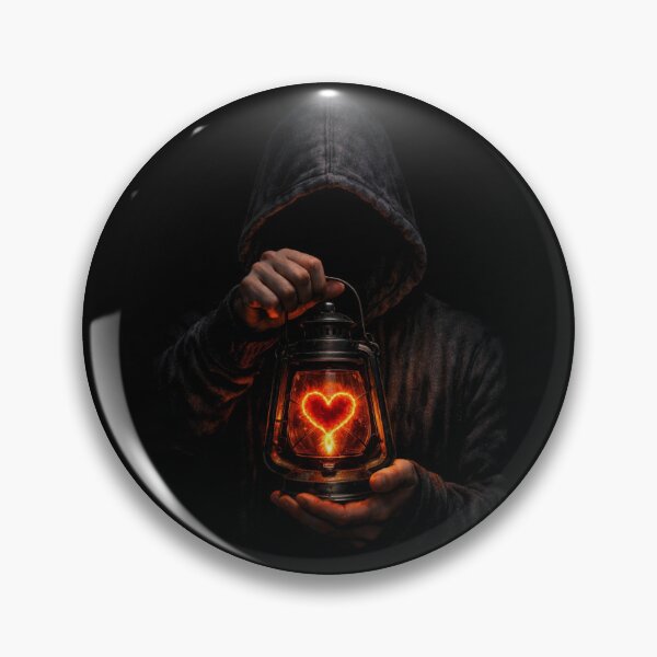 Item preview, Heart Lantern – Hooded Shadow Holding a Glowing Fiery Heart designed and sold by Timeless Junction.