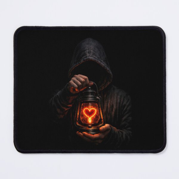 Item preview, Heart Lantern – Hooded Shadow Holding a Glowing Fiery Heart designed and sold by Timeless Junction.