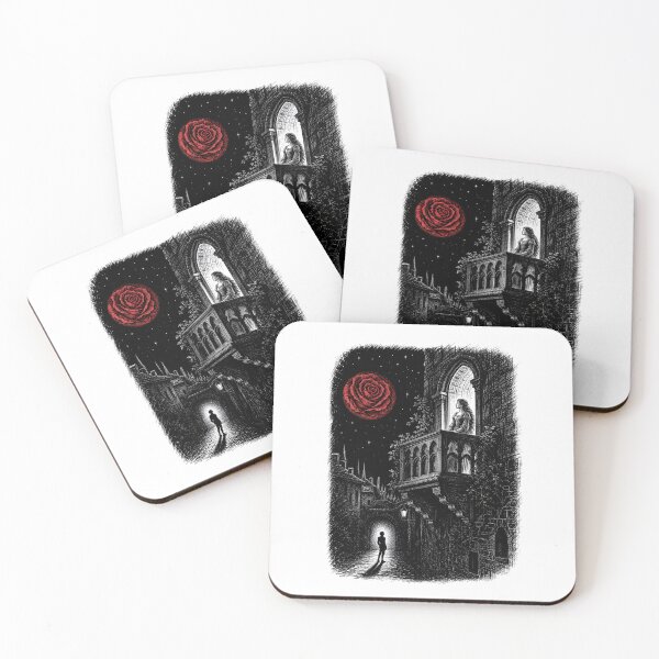 Item preview, Romeo and Juliet Rose Moon Night Balcony Engraving designed and sold by Fenay Designs.