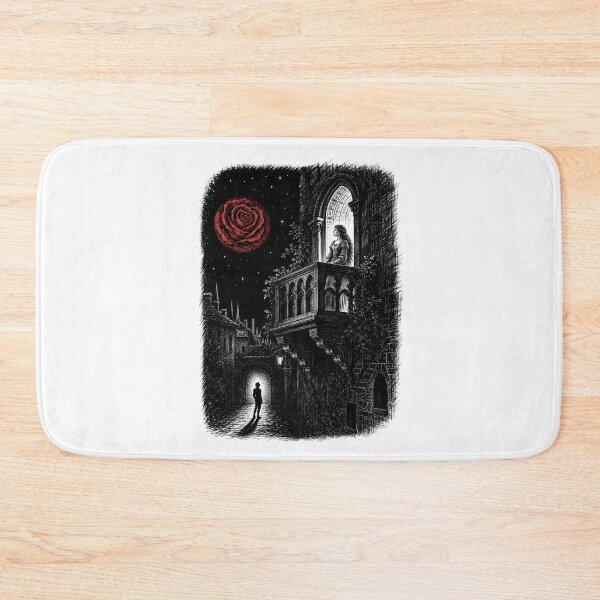 Item preview, Romeo and Juliet Rose Moon Night Balcony Engraving designed and sold by Fenay Designs.