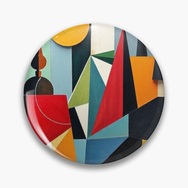Item preview, Multicolor Cubist Illustration | Abstract Triangles and Circles designed and sold by RAISC.