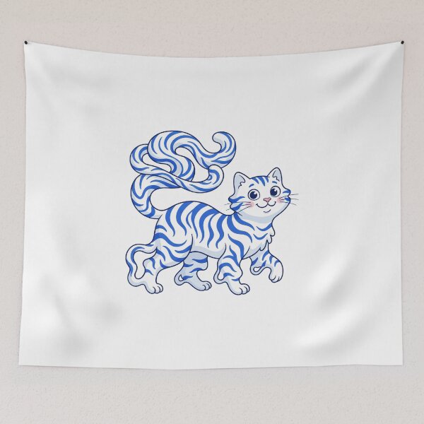 Item preview, Striped funny clumsy cat illustration designed and sold by AlicinaM.