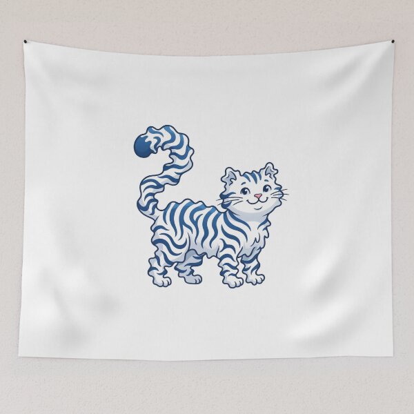 Item preview, Striped funny clumsy cat illustration designed and sold by AlicinaM.