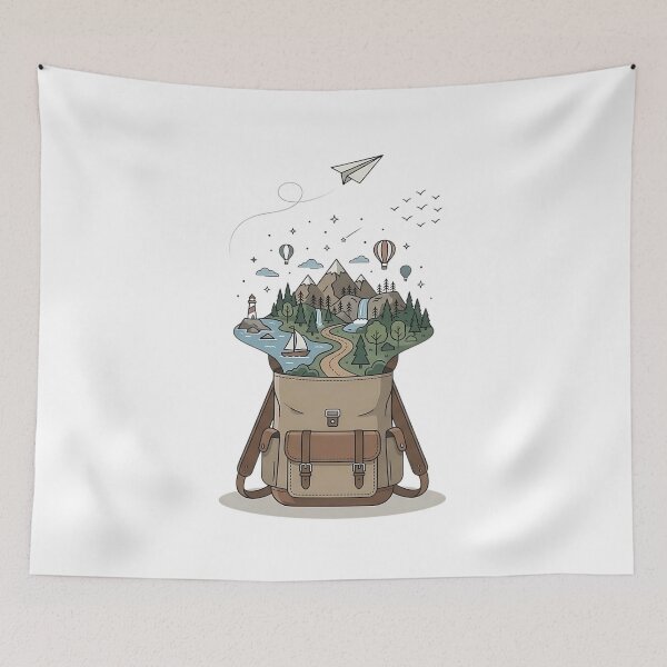 Item preview, Pack Your Dreams - Minimalist Travel Illustration designed and sold by ali prints.