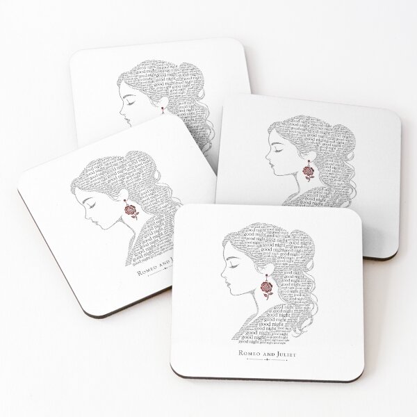 Item preview, Juliet Good Night Typography Silhouette Portrait Art designed and sold by Fenay Designs.