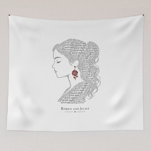 Item preview, Juliet Good Night Typography Silhouette Portrait Art designed and sold by Fenay Designs.
