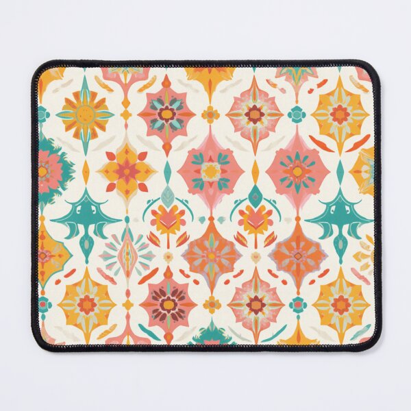 Item preview, Pastel Boho Floral Tile Pattern – Mediterranean Inspired Geometric Design designed and sold by My Gluten Free Life UK.