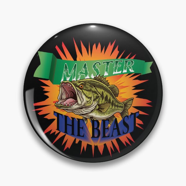 Item preview, Largemouth Bass vector illustration with text "Master The Beast" designed and sold by Art-Horizon.