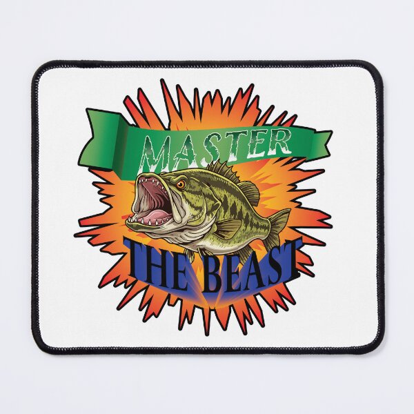 Item preview, Largemouth Bass vector illustration with text "Master The Beast" designed and sold by Art-Horizon.