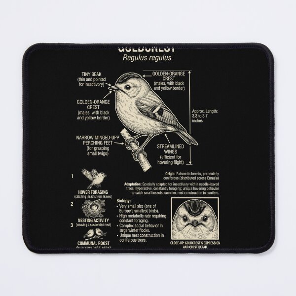 Item preview, Goldcrest Scientific Anatomy Ornithology Animal Lover designed and sold by Kimberley King Art  King Art.